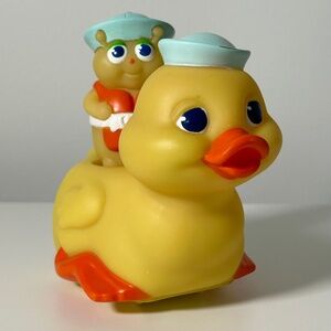 Vintage 80s Playskool Glo Animals & Friends Dipper Duckling & Glo Waterbug (B9)